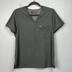 Figs Technical Collection Gray Short Sleeve Scrub Top Small
